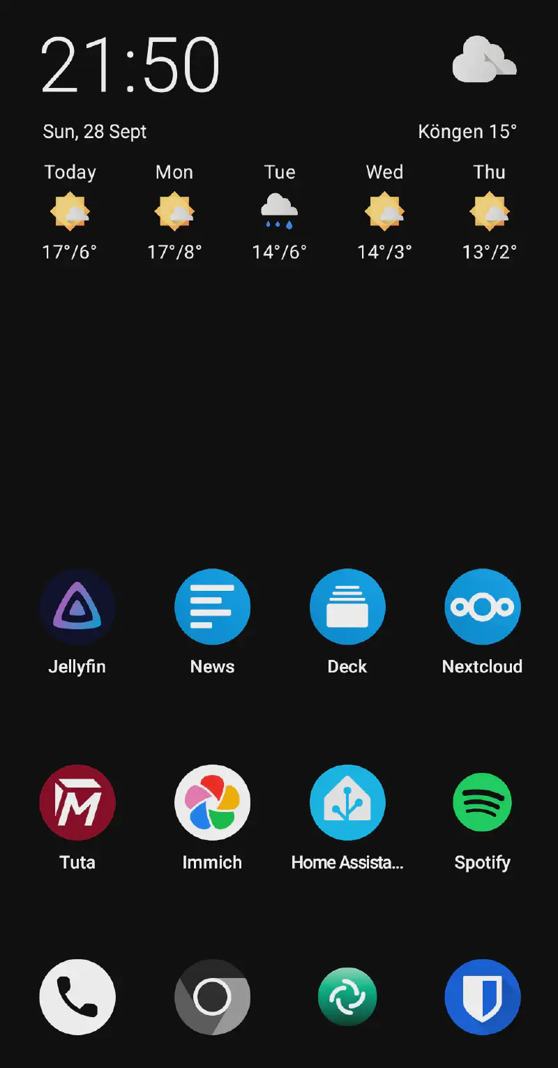 Clean home screen